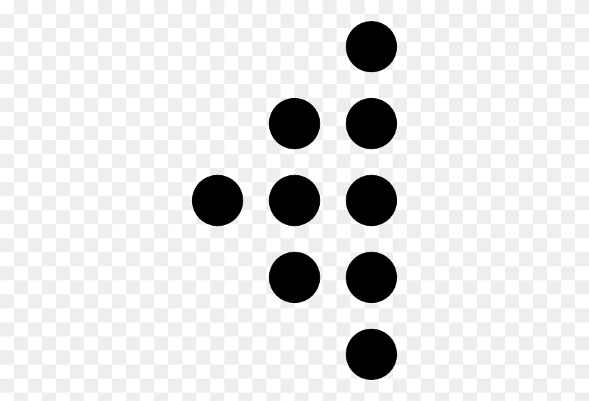 512x512 Arrow Of Dots - Dot Grid PNG