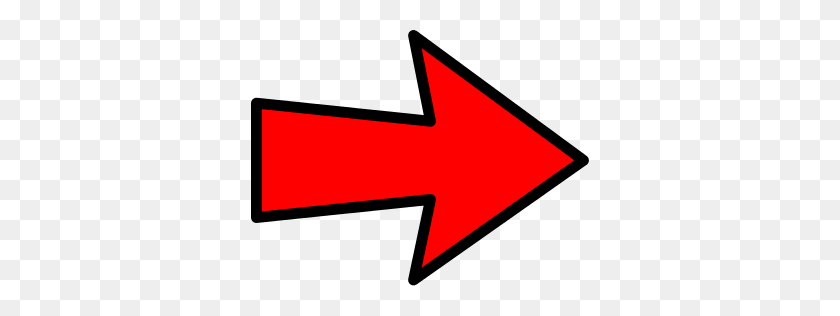 338x256 Flecha Contorno Rojo Derecha Signos Symbolarrowsarrows Clipart - Flecha Roja Imágenes Prediseñadas