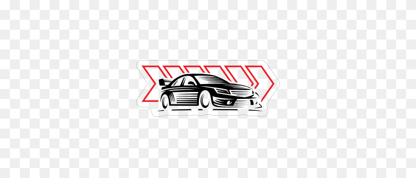 300x300 Arrow Racing Car Sticker - Delorean Clipart