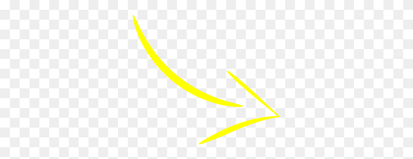 300x264 Arrow Right Yellow Clip Art - Yellow Arrow PNG