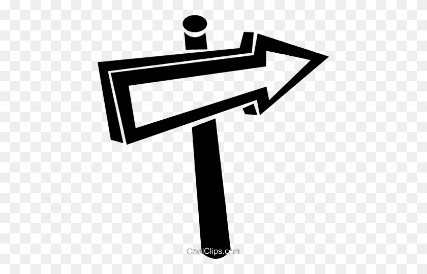 455x480 Arrow Signpost Royalty Free Vector Clip Art Illustration - Signpost Clipart