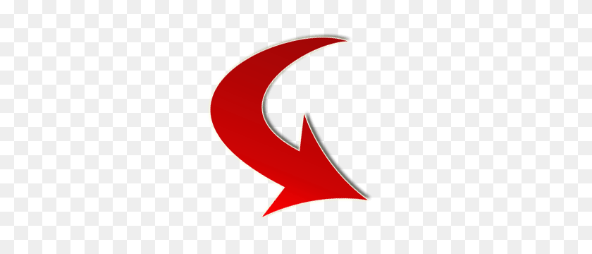 300x300 Arrow Small Curve Red Bottom Right Transparent Png - Red Curved Arrow PNG