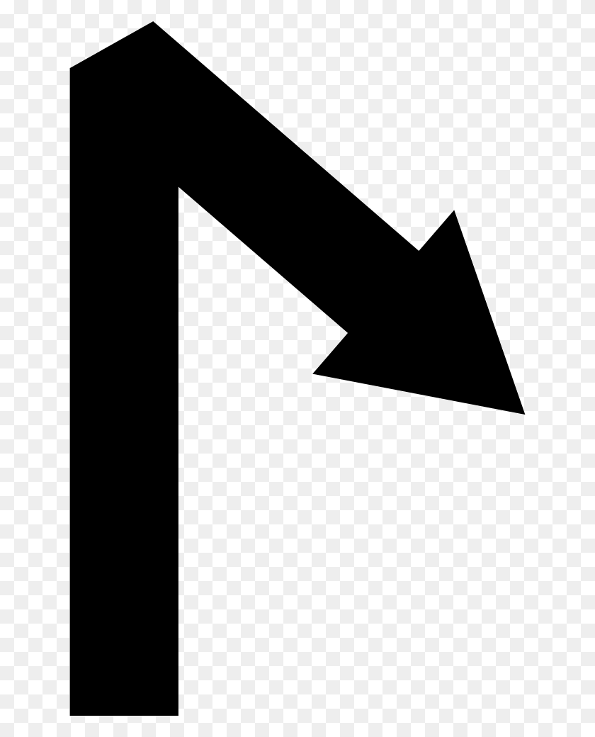 644x980 Arrow Straight Line Symbol With An Angle Png Icon Free - Straight Line PNG