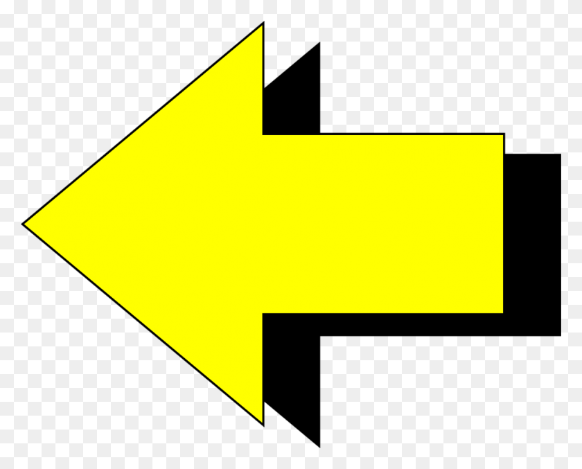 958x759 Arrow Yellow Free Stock Photo Illustration Of A Yellow Left - Yellow Arrow PNG