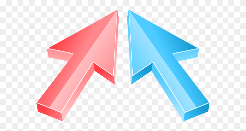600x388 Arrows Red Blue Png Clip Art - Red Triangle PNG
