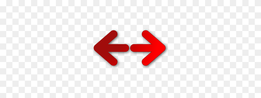 256x256 Arrows, Red, Two Way Icon - Red Arrows PNG