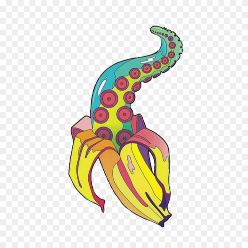 1713x1713 Art Bananna Tentacle Edits Popart Overlay Stickers - Tentáculo Clipart