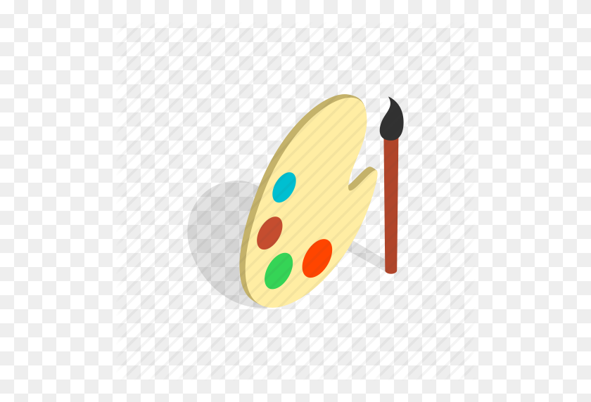 512x512 Art, Brush, Color, Education, Isometric, Paint, Watercolor Icon - Isometric Grid PNG