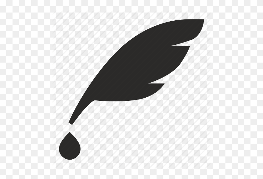 512x512 Art, Draw, Drop, Feather, Pen, Wing Icon - White Feather PNG