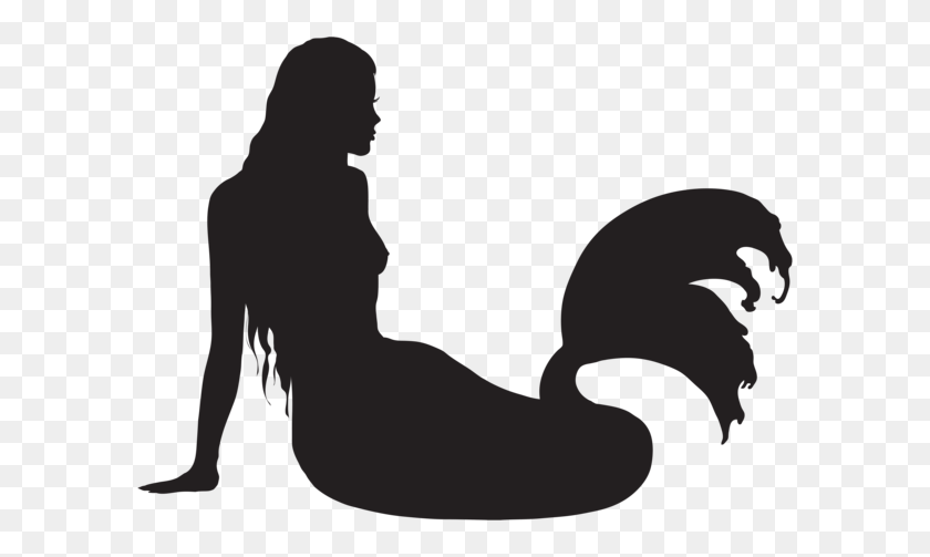 600x443 Art Silhouette - Mermaid Clipart Silhouette
