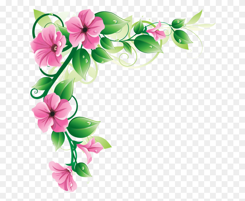 640x628 Fondo De Borde Floral De Primavera De Arte Con Fondos De Pantalla De Flor Blanca - Clipart De Fondo De Primavera