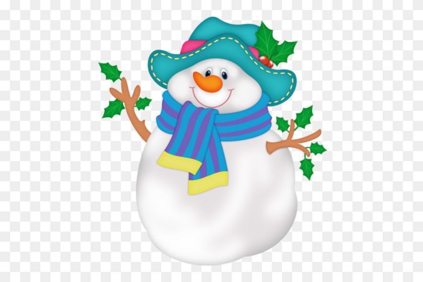 462x500 Art Winter Time - Snowman Scarf Clipart