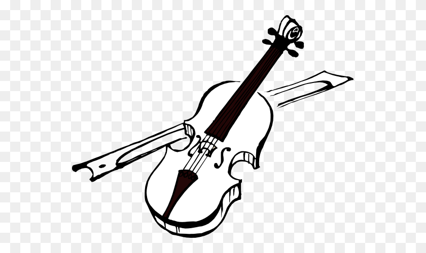 555x440 Artfavor Violin Black White Music Graphics - Musical Instruments Clipart Black And White