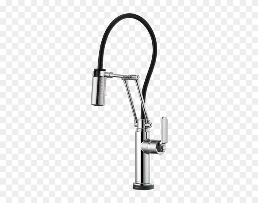 600x600 Articulating Faucet With Industrial Handle - Faucet PNG