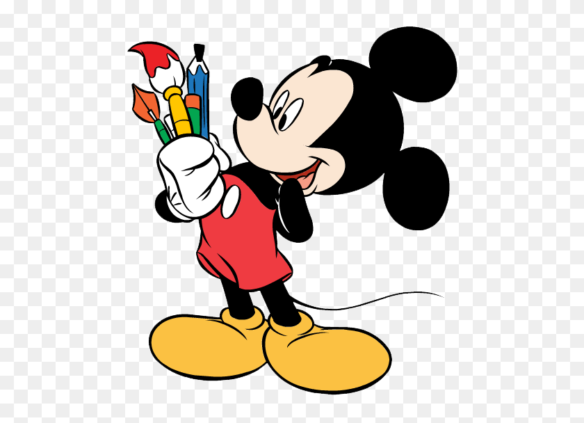 494x548 Artist Mickey Mouse Clipart - Mouse Clipart Transparent