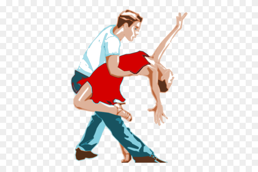 382x500 Arty Dancing Couple - Stage Performance Clipart
