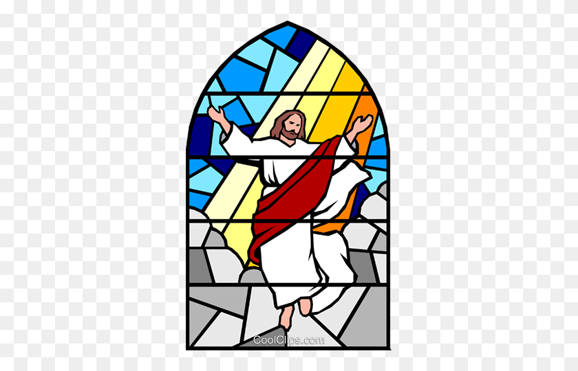 299x480 Ascension Into Heaven Royalty Free Vector Clip Art Illustration - Stained Glass Clipart
