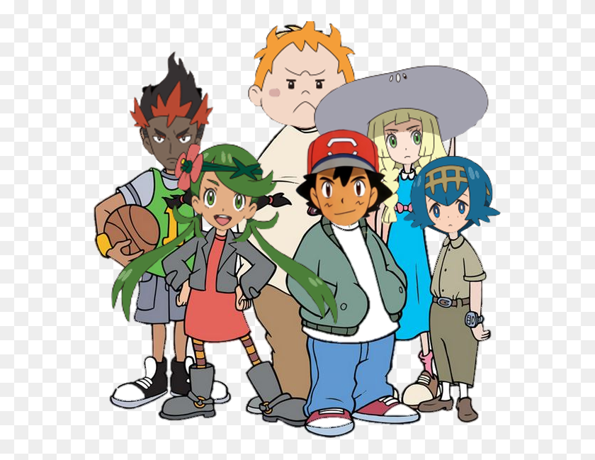 579x589 Ash And Co As The Recess Gang Sun And Moon Know Your Meme - Pokemon Ash PNG