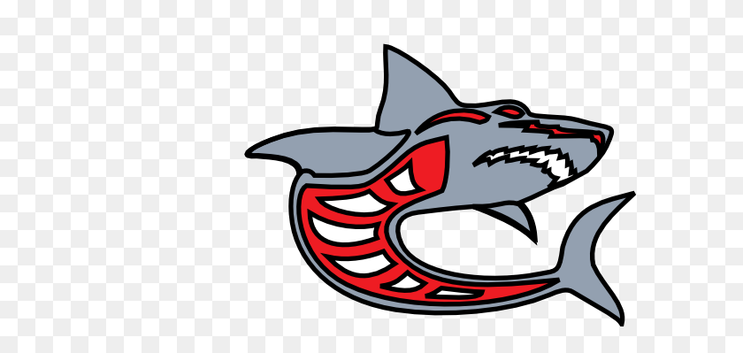 600x339 Пепельная Акула Серый Красный - Контур Акулы Клипарт