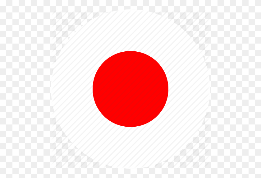 512x512 Asia, País, Bandera, Japón, Nación, Icono Redondo - Bandera De Japón Png