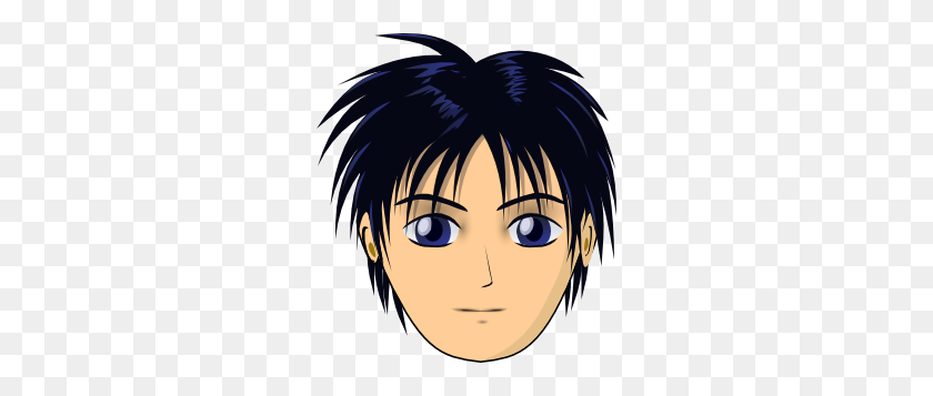 270x297 Asian Anime Boy Head Clip Art - Teenage Boy Clipart