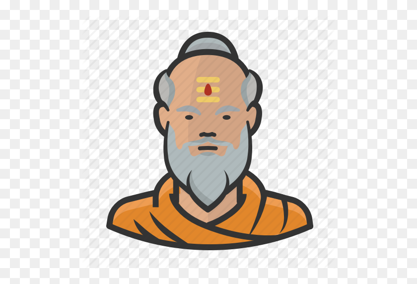 512x512 Азиатская, Борода, Буддийская, Значок Монаха - Монах Png