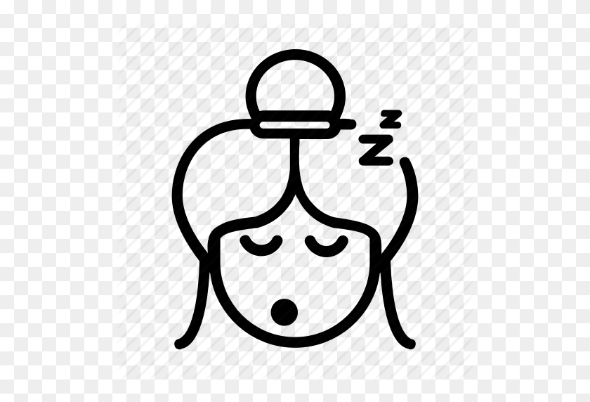 512x512 Asian Bun, Bun Hair, Kawaii, Sleeping, Snoozing, Snoring, Zzz Icon - Snoring Clipart