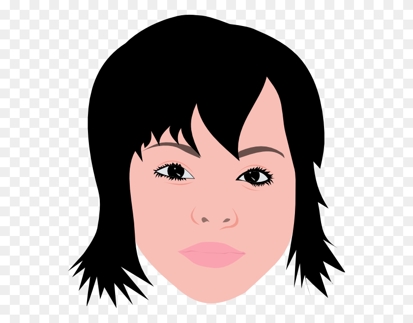 564x597 Asian Girl With Short Hair Clip Art - Short Hair Clipart