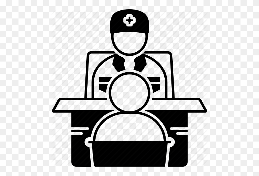512x512 Pregúntele A Un Médico, Discusión, Médico, Médico, Paciente Icono - Médico Blanco Y Negro Imágenes Prediseñadas