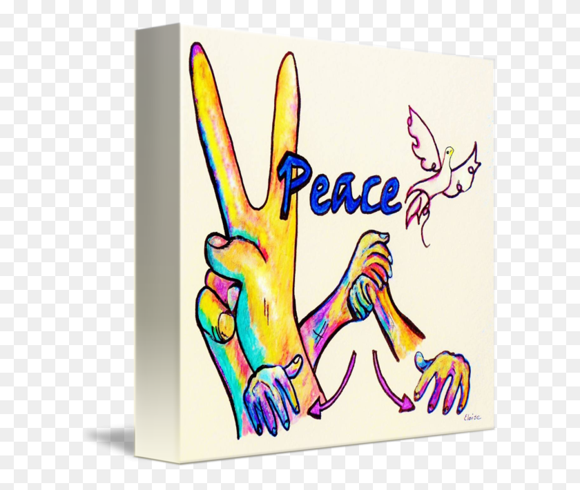 606x650 Asl Peace - Peace Sign Hand PNG