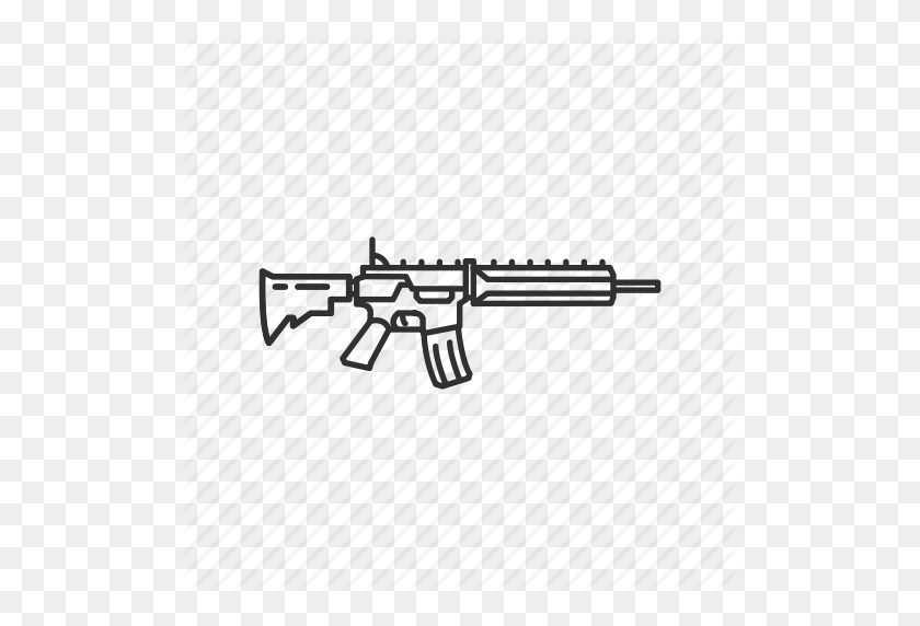 512x512 Штурмовая Винтовка, Огнестрельное Оружие, Пистолет, Военный, Пистолет-Пулемет - Ar15 Png