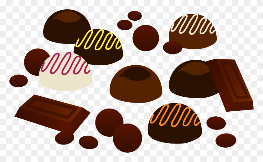 6667x3918 Assorted Pieces Of Chocolates - Treats Clipart