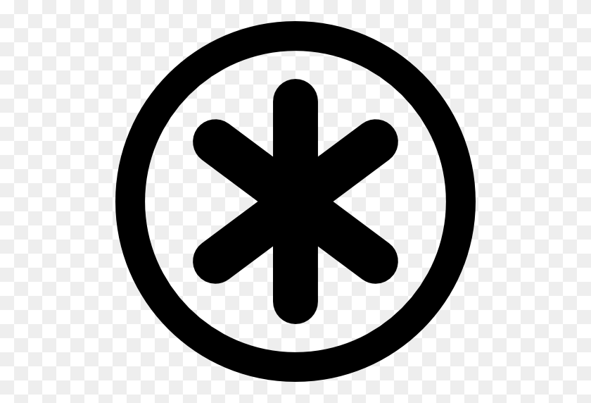 512x512 Asterisk Star Symbol In Circular Button - Asterisk PNG