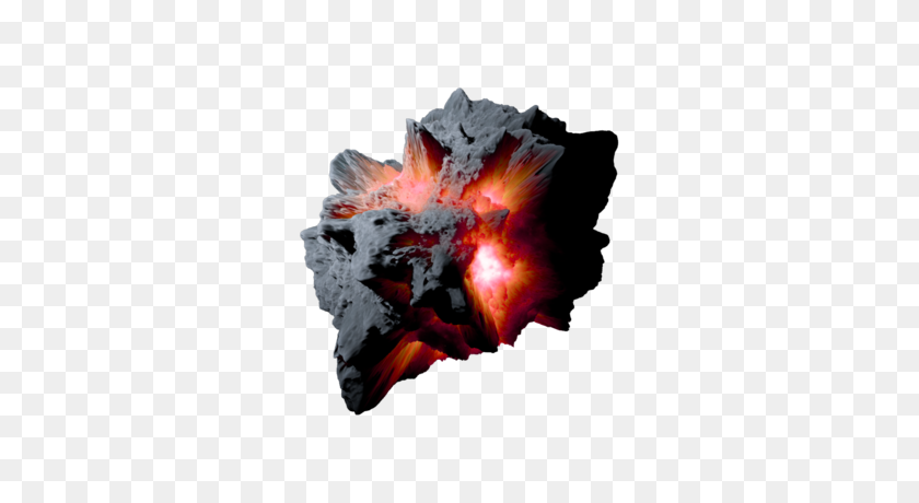 400x400 Asteroid Meteor Orangered Transp Space Stock - Asteroid PNG