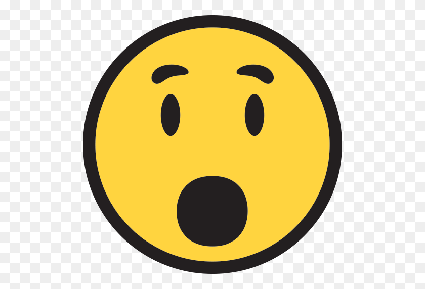 512x512 Emoji С Удивленным Лицом Для Facebook, Идентификатор Электронной Почты Для Sms - Потрясенное Лицо Png