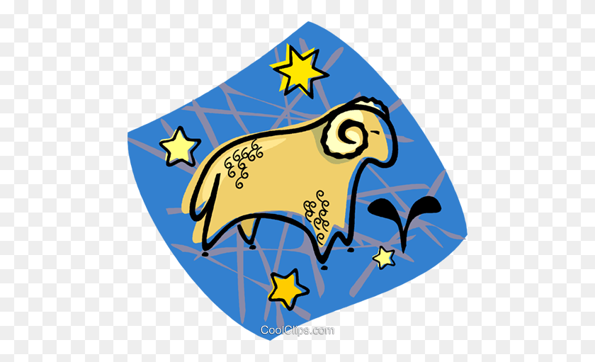 480x451 Astrology Sign, Aries Royalty Free Vector Clip Art Illustration - Aries Clipart