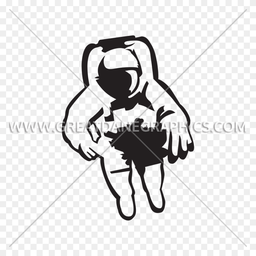825x825 Astronaut In Space Production Ready Artwork For T Shirt Printing - Astronaut Clipart Black And White
