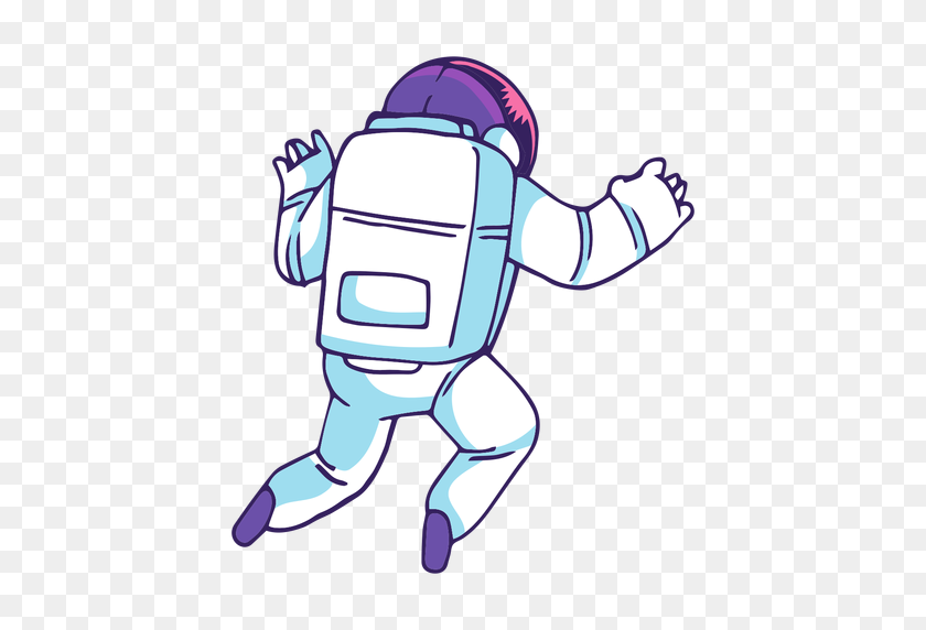 512x512 El Astronauta De La Vista Trasera De Dibujos Animados - El Astronauta De Imágenes Prediseñadas Png