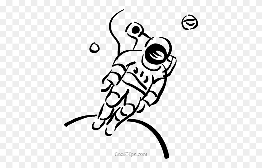 430x480 Astronaut Royalty Free Vector Clip Art Illustration - Astronaut Black And White Clipart