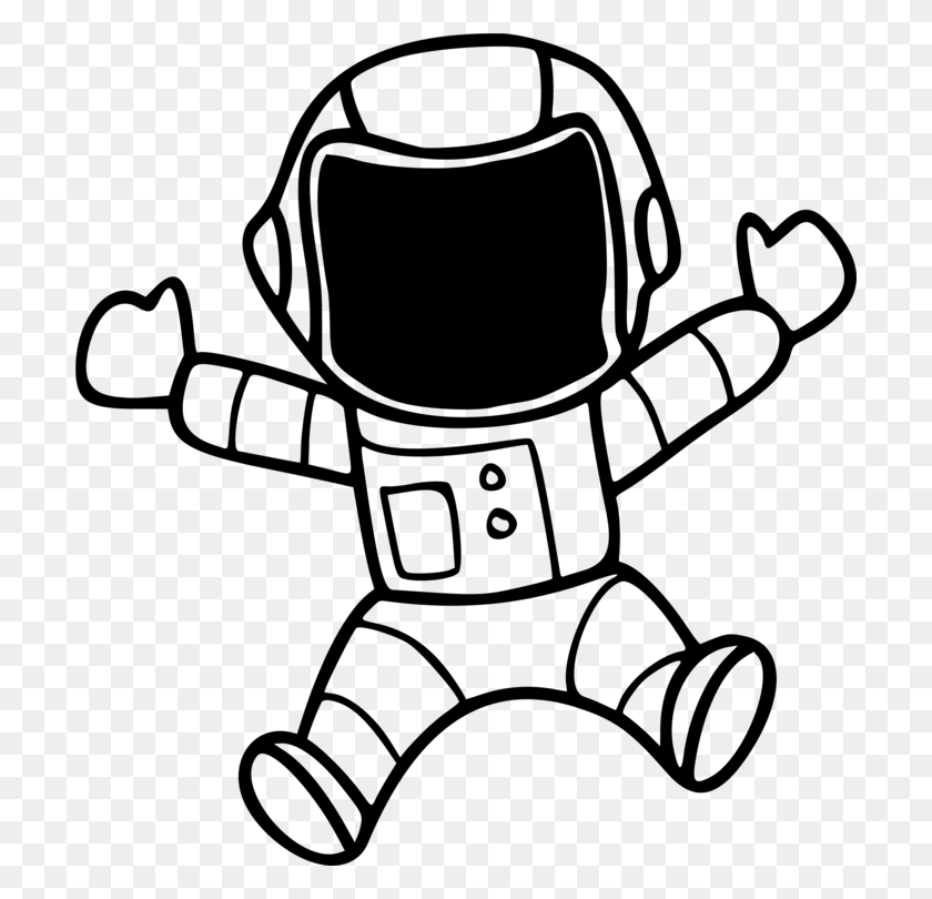 704x750 Astronaut Space Suit Outer Space Line Art Spaceman - Personal Space Clipart
