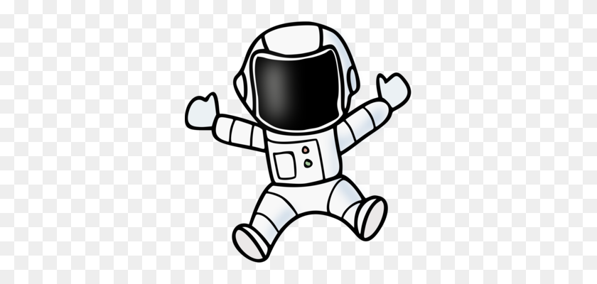 319x340 Astronaut Space Suit Outer Space Line Art Spaceman - Suit Clipart