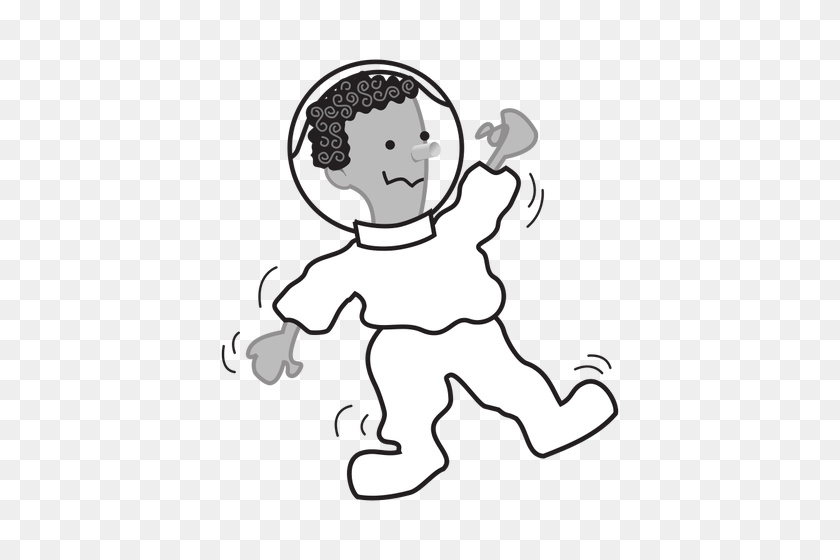 450x500 Astronaut Vector Outline Image - Astronaut Black And White Clipart