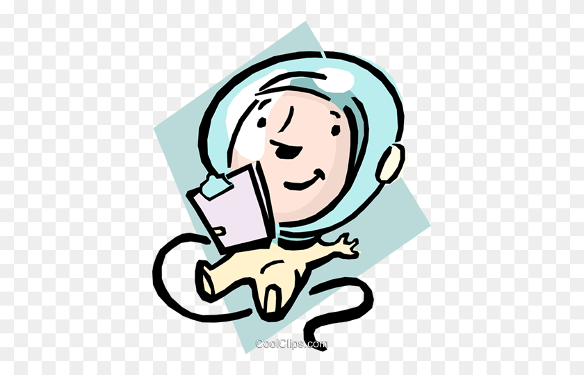 401x480 Astronaut With Clipboard In Space Royalty Free Vector Clip Art - Astronaut Clipart