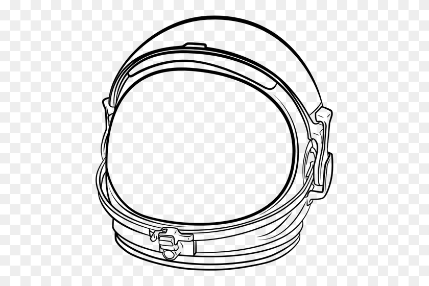 466x500 Astronaut's Helmet - Astronaut Black And White Clipart