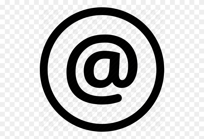 512x512 At, Electronic, Email, Mail, Sign, Symbol Icon - Email Symbol PNG