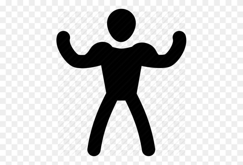 449x512 Athlete, Exercise, Man, Muscle, Silhouette, Strong Icon - Muscle PNG