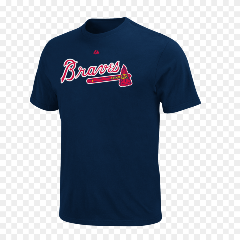 1024x1024 Atlanta Braves Majestic Navy Men's Wordmark T Shirt - Atlanta Braves Logo PNG