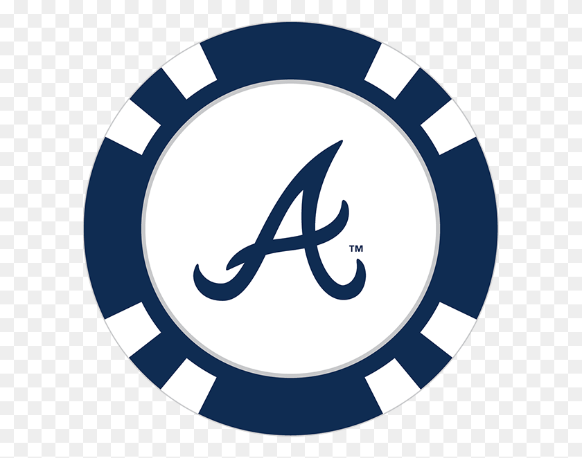 600x602 Atlanta Braves Poker Chip Ball Marker - Atlanta Braves Logo PNG