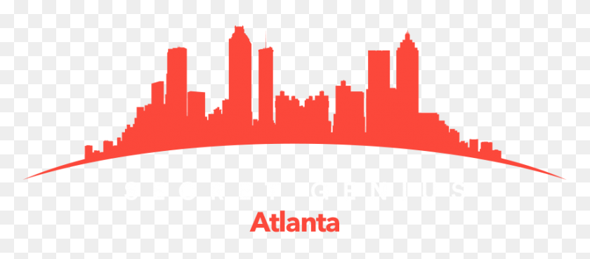 854x339 Atlanta Secret Genius Studios - Atlanta Skyline PNG