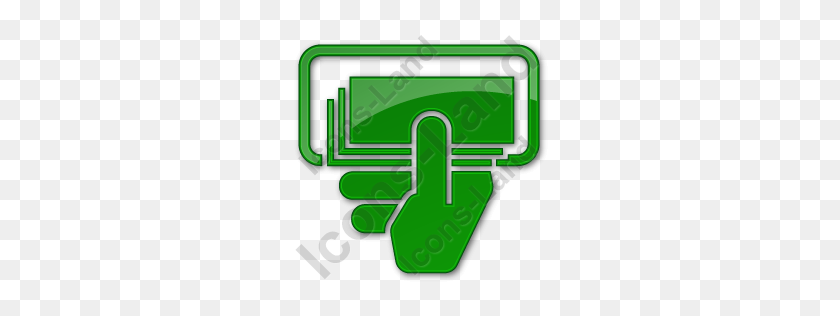 256x256 Банкомат Деньги В Руке Простой Зеленый Значок, Значки Pngico - Символ Денег В Формате Png